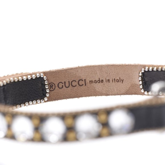 Gucci Crystal Butterfly Leather Cuff Bracelet NEW IN BOX STUNNING! - Picture 6 of 9